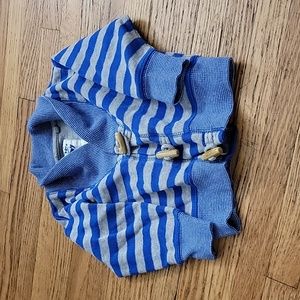 Blue and Gray Sweater with toggle closure